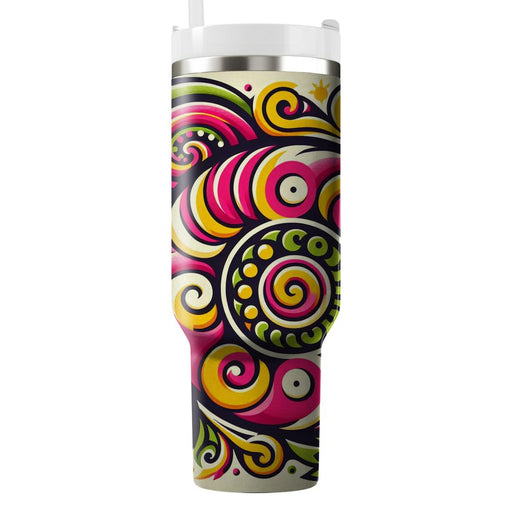 Lively Spiral Floral  Tumblers With Lids