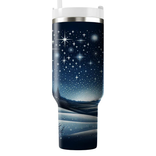 Winter Starry Night Bliss  Travel Tumblers