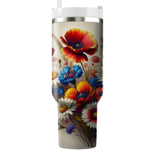 Wildflower Bouquet Charm  Decorative Tumblers