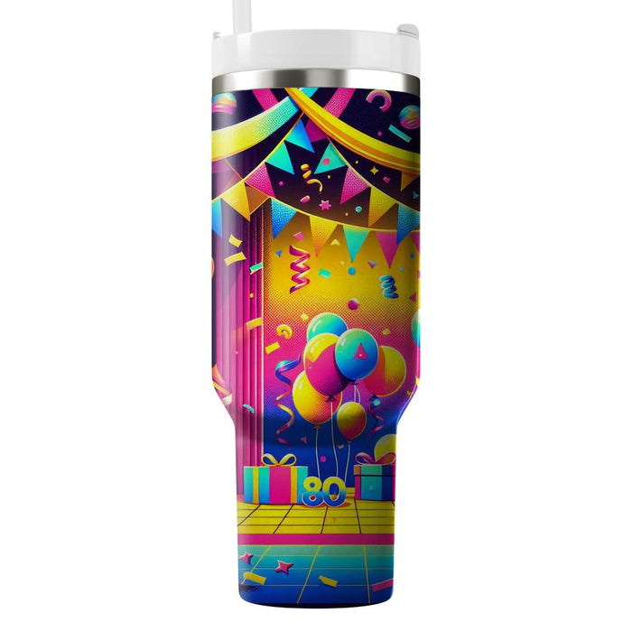 Vibrant 80s Party  Custom Tumblers