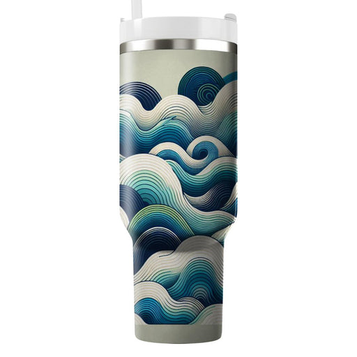 Abstract Wave Patterns  Tumblers With Lids