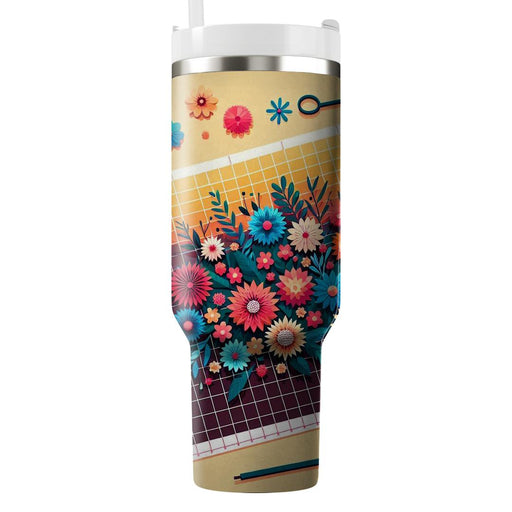 Floral Bouquets On A Grid  Custom Tumblers