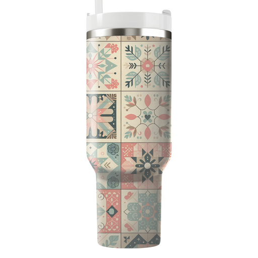 Vintage Quilt Pattern  Decorative Tumblers