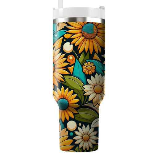 Vibrant Floral Sunshine  Tumbler Cups