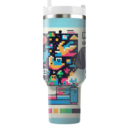 Pixel Art Retro Video Game Tee Custom Tumblers