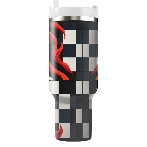 Dramatic Checkerboard Tumbler Cups