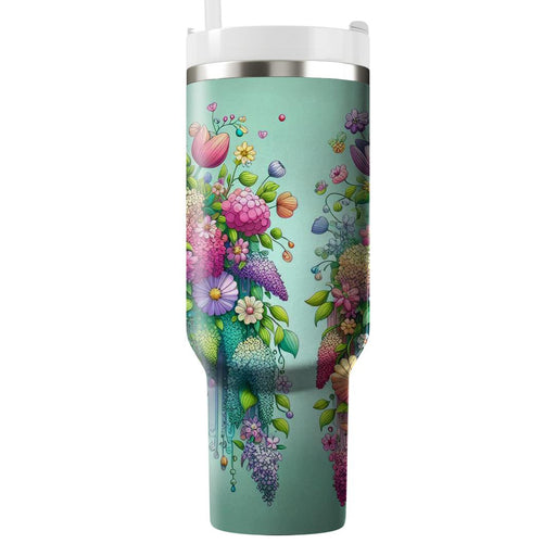 Whimsical Floral Cascade  Insulated Tumblers