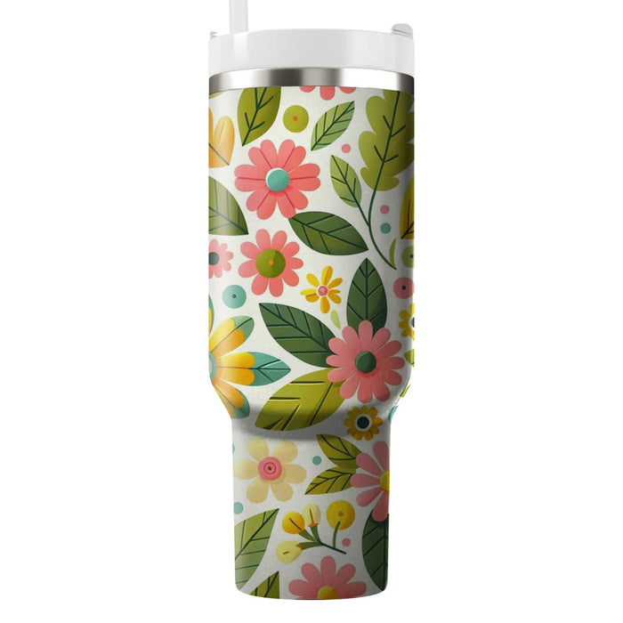 Whimsical Garden Blooms  Travel Tumblers