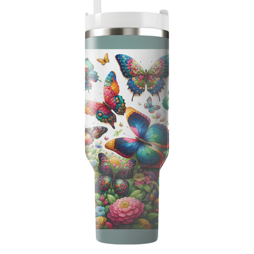 Colorful Butterfly Garden  Tumbler Cups