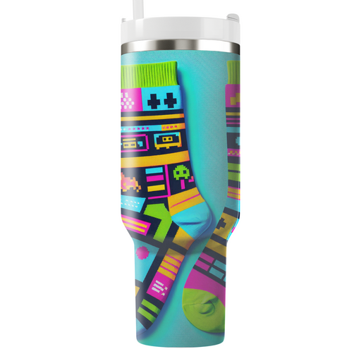 Retro Arcade Game Socks Custom Tumblers