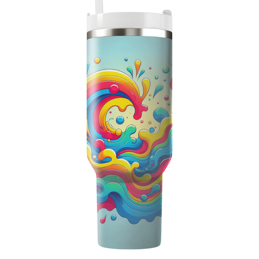 Retro Rainbow Splash  Tumbler Cups