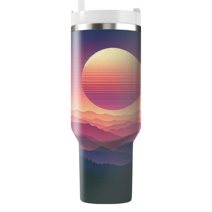 Sunset Over Mountains  Tumbler Cups