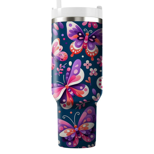 Whimsical Butterfly Pattern  Personalized Tumblers