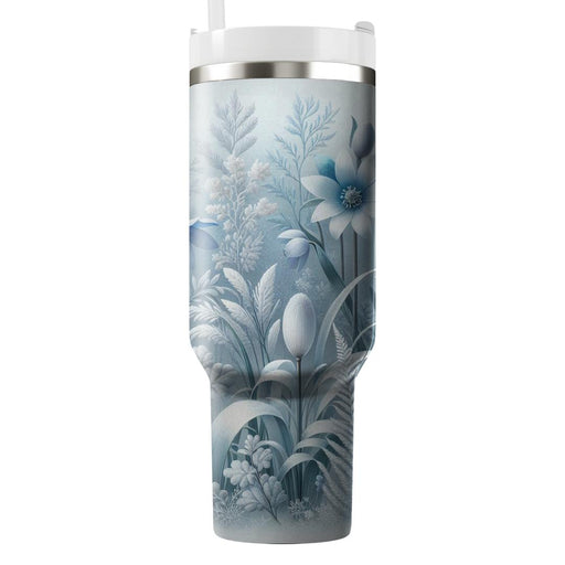 Winter Frost Florals  Tumblers With Lids