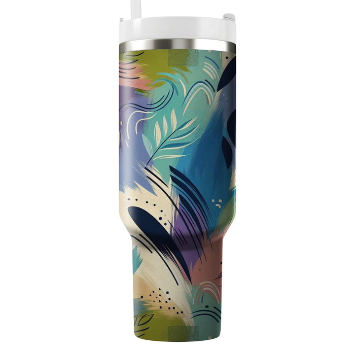 Artistic Brushstroke  Tumblers With Lids