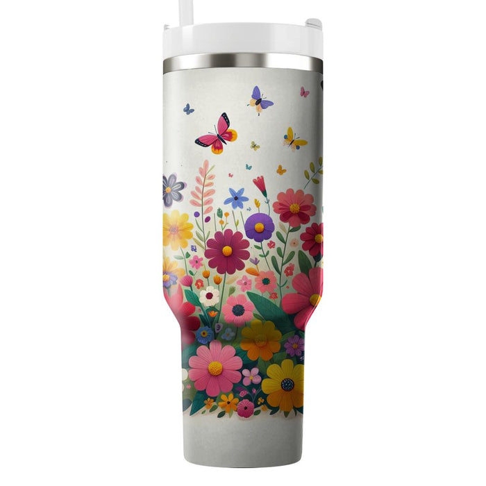 Whimsical Butterfly Floral  Insulated Tumblers