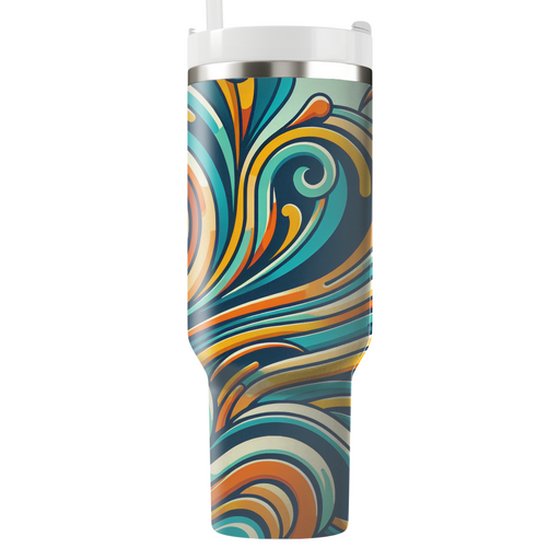 Retro Floral Swirl  Travel Tumblers