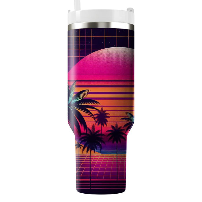 Retro Futuristic Palms  Tumblers With Lids