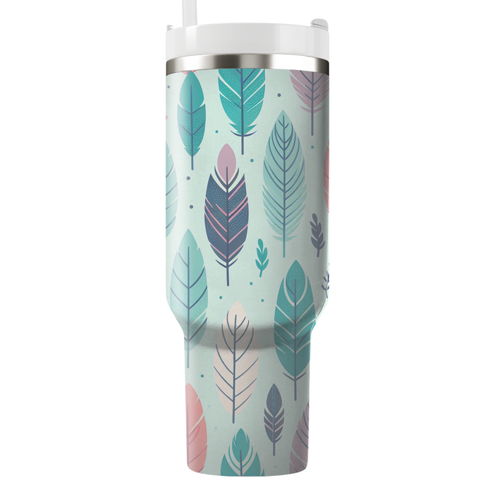 Whimsical Feather Burst  Unique Tumblers