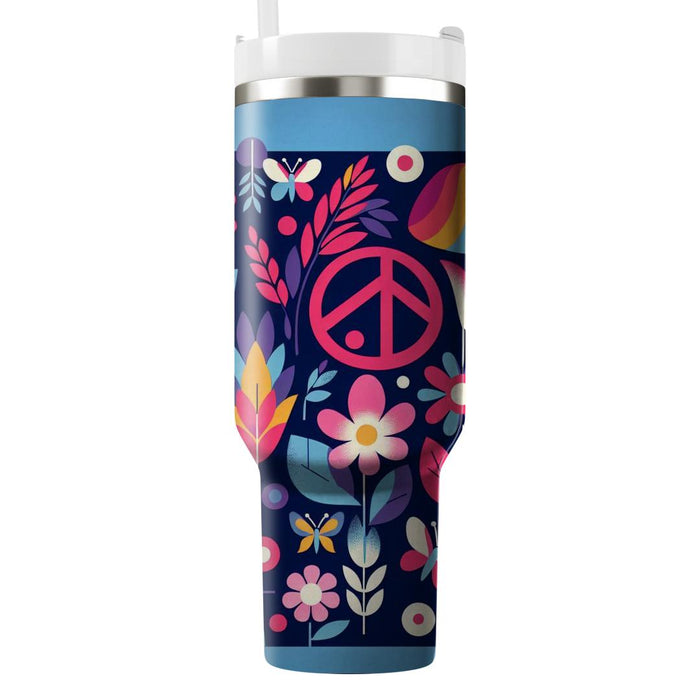 Vibrant Peace Sign  Tumblers With Lids