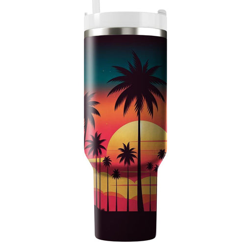 Vibrant Palm Tree Paradise  Tumbler Cups