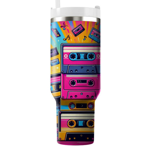 Retro Cassette Pattern  Insulated Tumblers