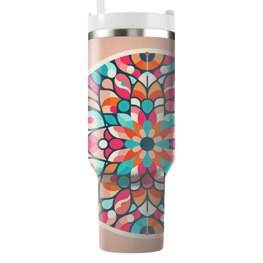 Vibrant Circular Mosaic  Unique Tumblers