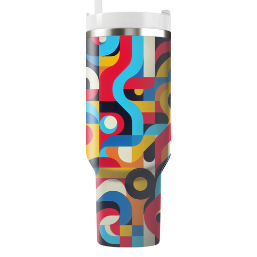 Vibrant Retro Mosaic  Travel Tumblers