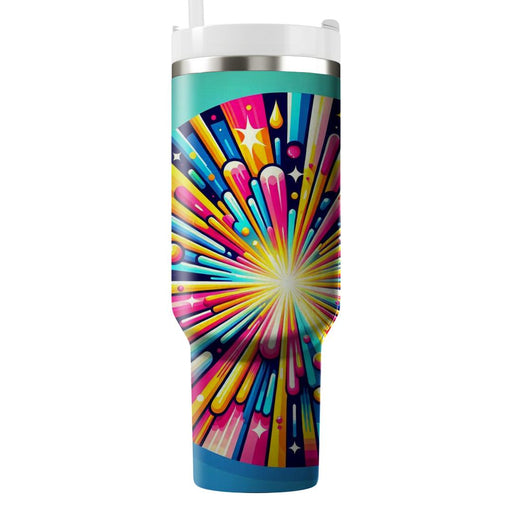 Vibrant 80s Color Splash  Personalized Tumblers