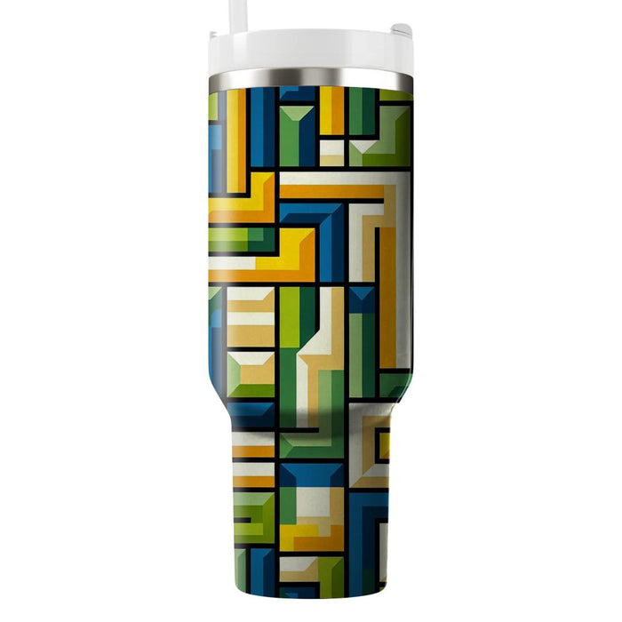 Abstract Geometric Blocks  Custom Tumblers