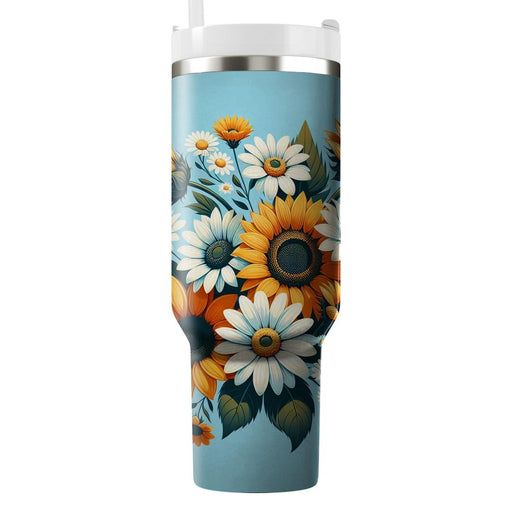 Sunshine Burst Floral  Travel Tumblers