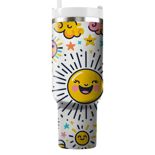 Whimsical Sunshine Burst  Unique Tumblers