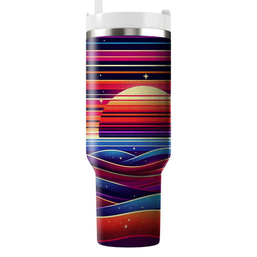 Sunset Disco Stripes  Unique Tumblers