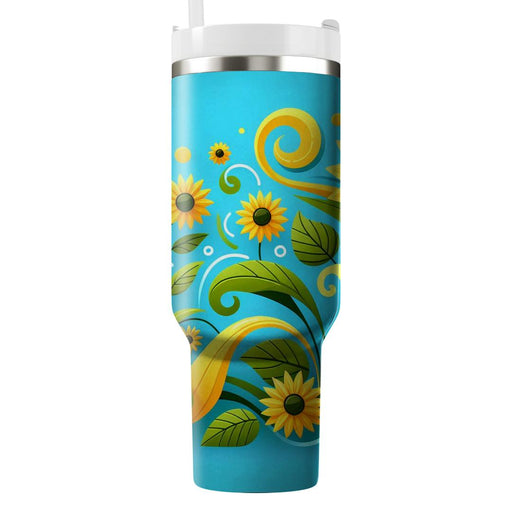 Whimsical Sunflower Dance  Decorative Tumblers