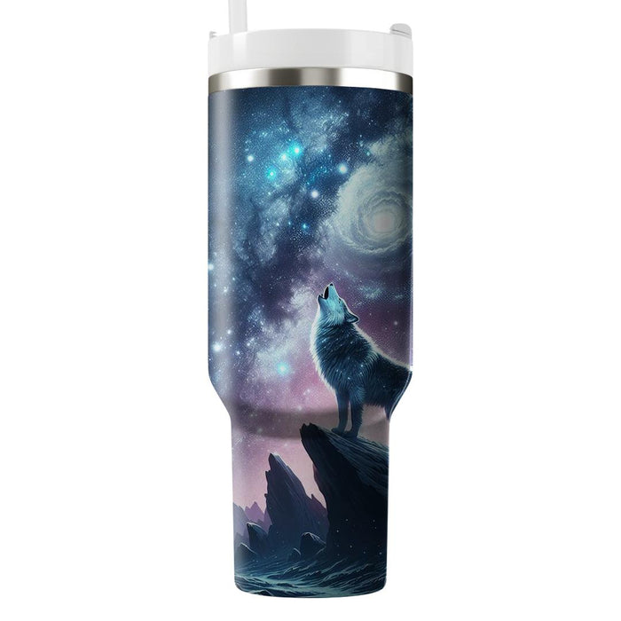 Galactic Wolf Howl  Tumblers With Lids