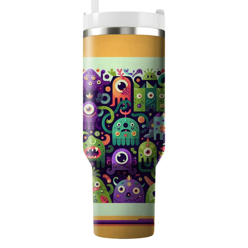 Funky Doodle Monsters  Personalized Tumblers