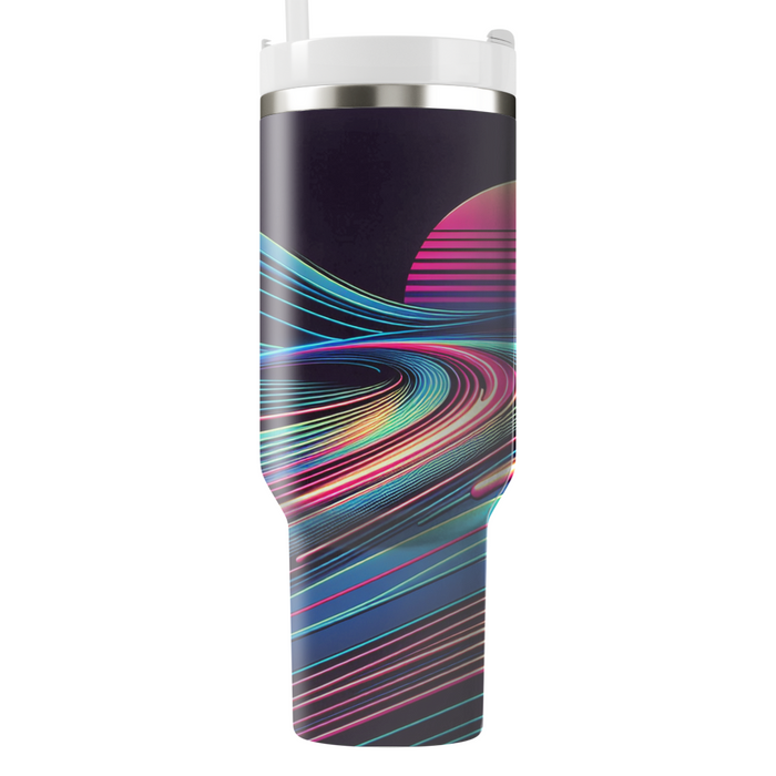 Retro Futuristic Lines  Personalized Tumblers