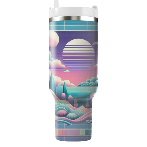 Vaporwave Paradise Travel Tumblers