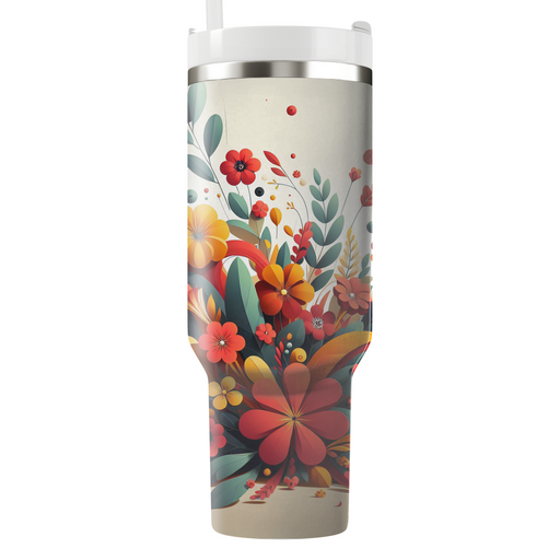 Bright Floral Fiesta  Personalized Tumblers