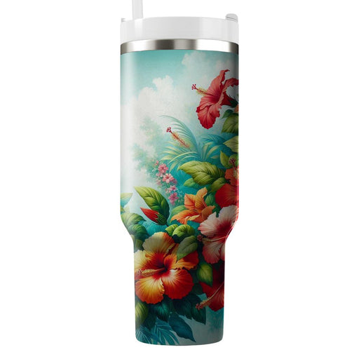 Tropical Floral Bliss  Personalized Tumblers