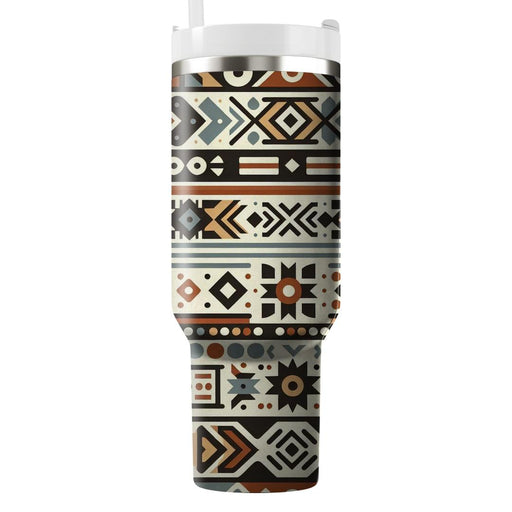 Tribal Pattern Fusion  Travel Tumblers