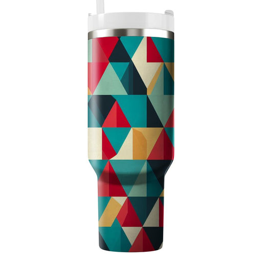 Modern Triangular Mosaic  Tumblers With Lids