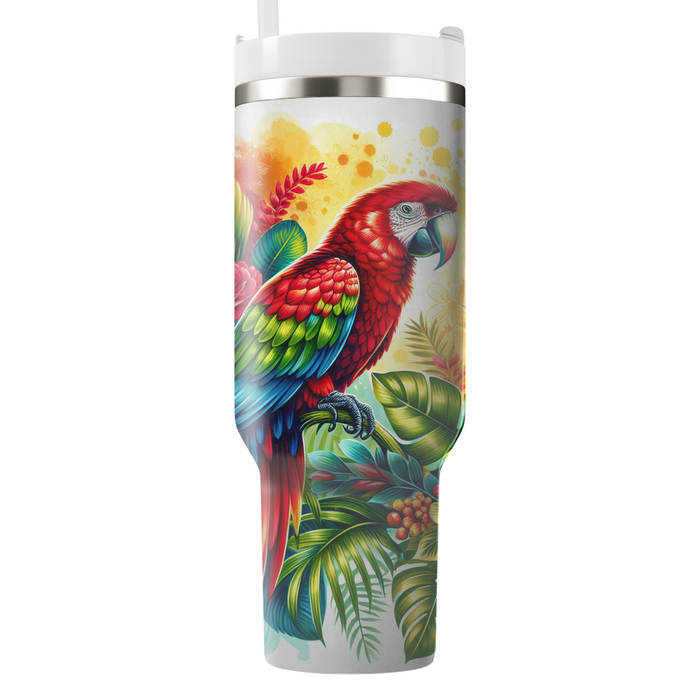 Vibrant Parrot Fiesta  Tumblers With Lids