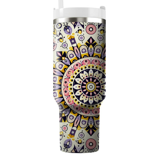 Floral Circle Burst  Tumblers For Gifts