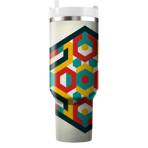 Geometric Hexagon Mosaic Pattern  Insulated Tumblers