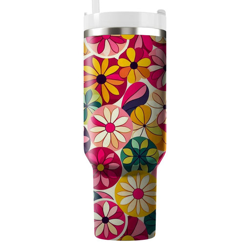 Colorful Circular Petals  Tumblers With Lids