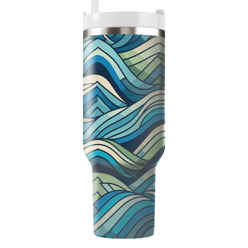 Artistic Geometric Waves  Decorative Tumblers