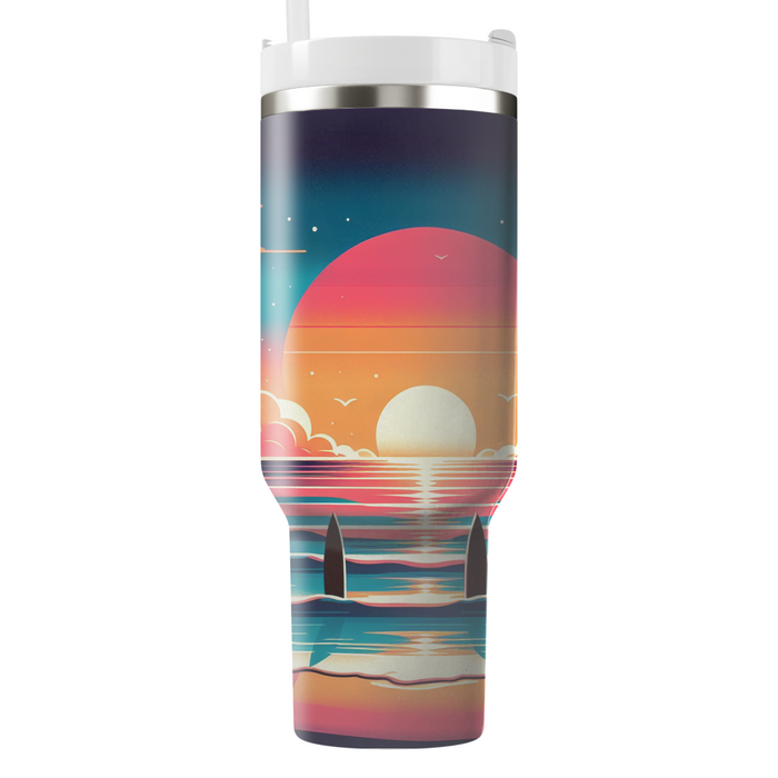 Sunset Surf Vibes  Personalized Tumblers