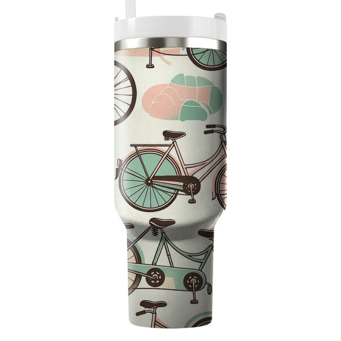 Vintage Bicycle Motif  Insulated Tumblers