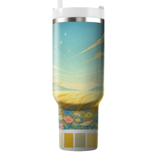 Sunkissed Summer Fields  Tumblers With Lids